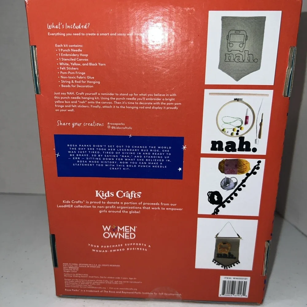 Kids Crafts Brave Like Rosa Parks Nah Punch Needle Craft Kit Diy Art & Craft NIB